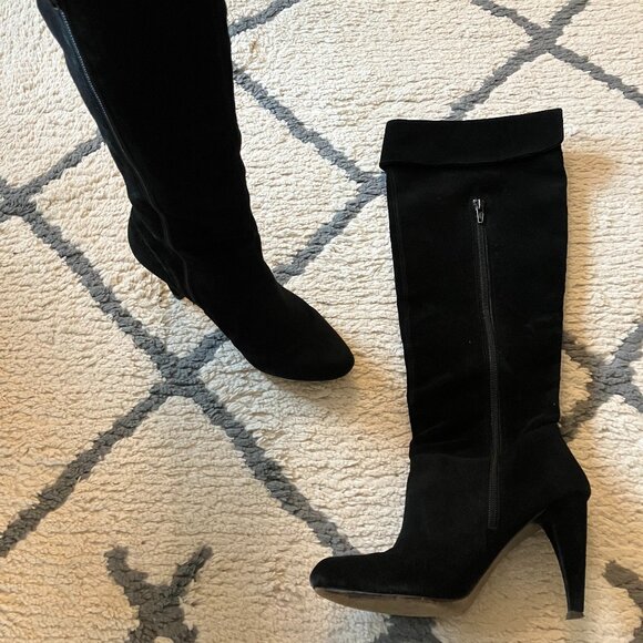 Steven black suede knee-high boots 6.5 - Picture 4 of 5